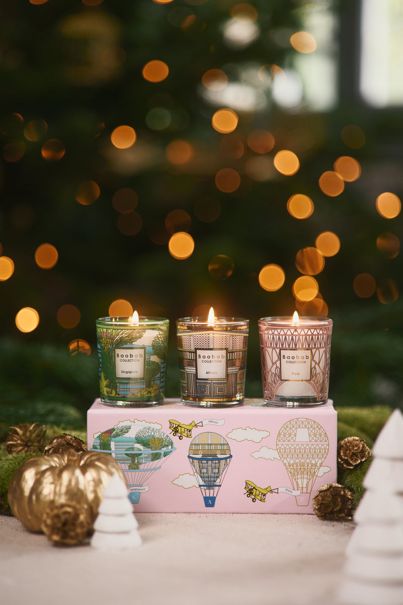 TRIO TRAVEL CANDLES SINGAPORE-ATHENS-PARIS – Baobab Collection