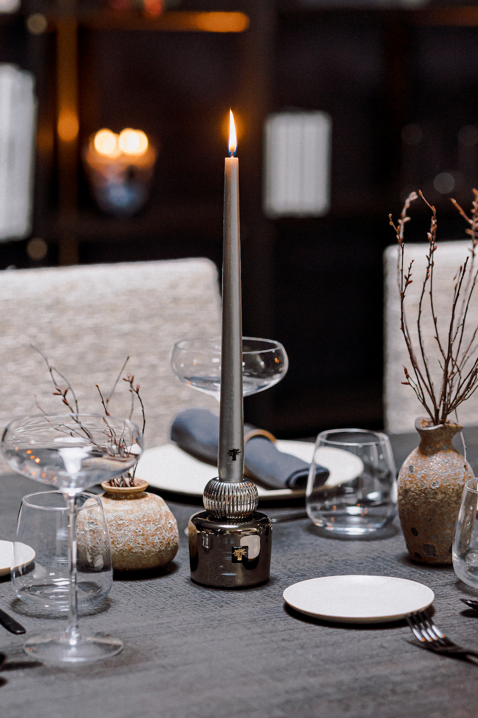 CANDLE HOLDER TWINS LES EXCLUSIVES PLATINUM - Baobab Collection