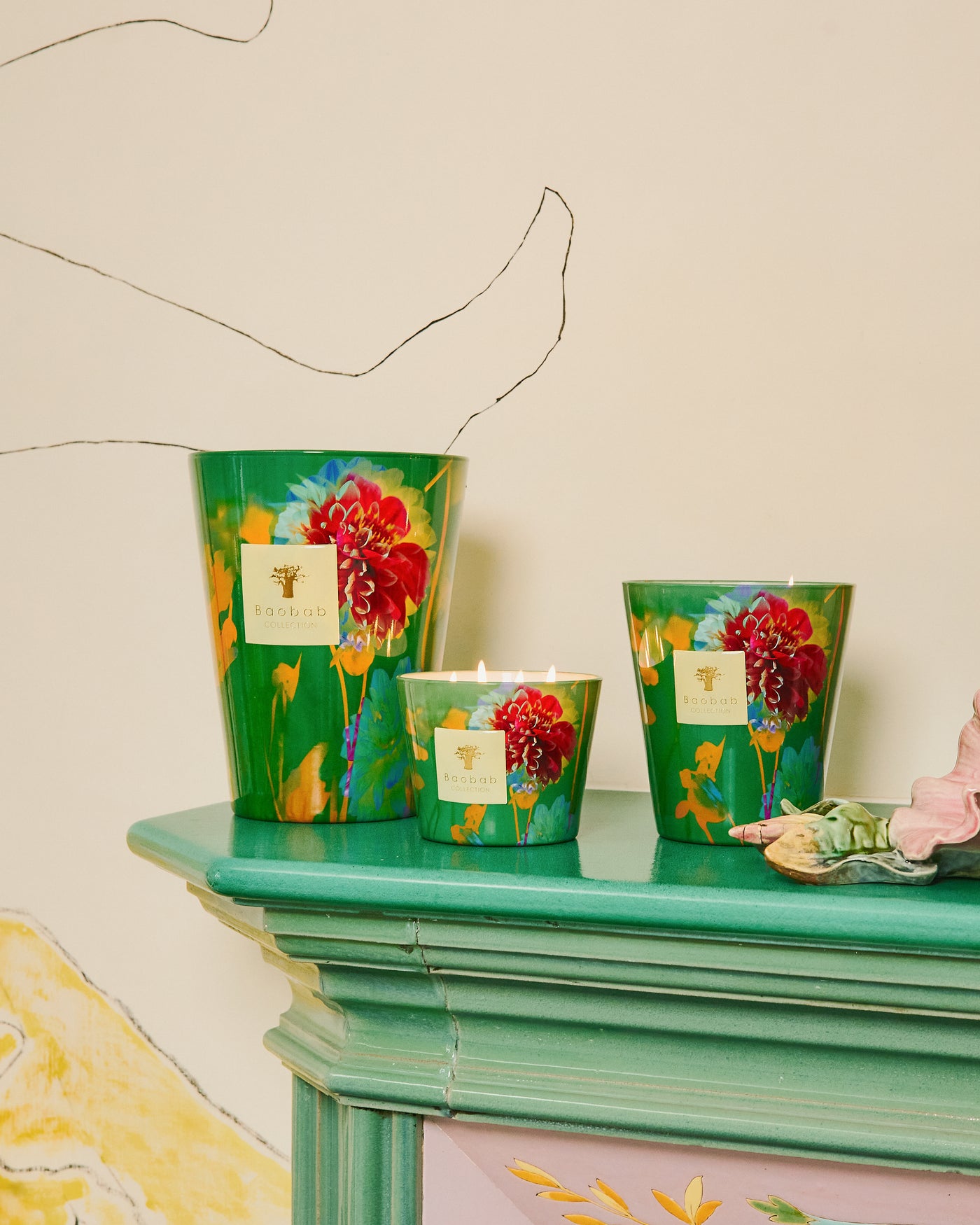 SCENTED CANDLE ARTY FLOWERS BOUQUET