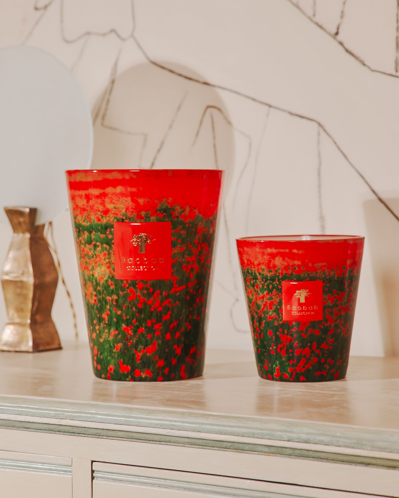 SCENTED CANDLE ARTY FLOWERS POPPIES