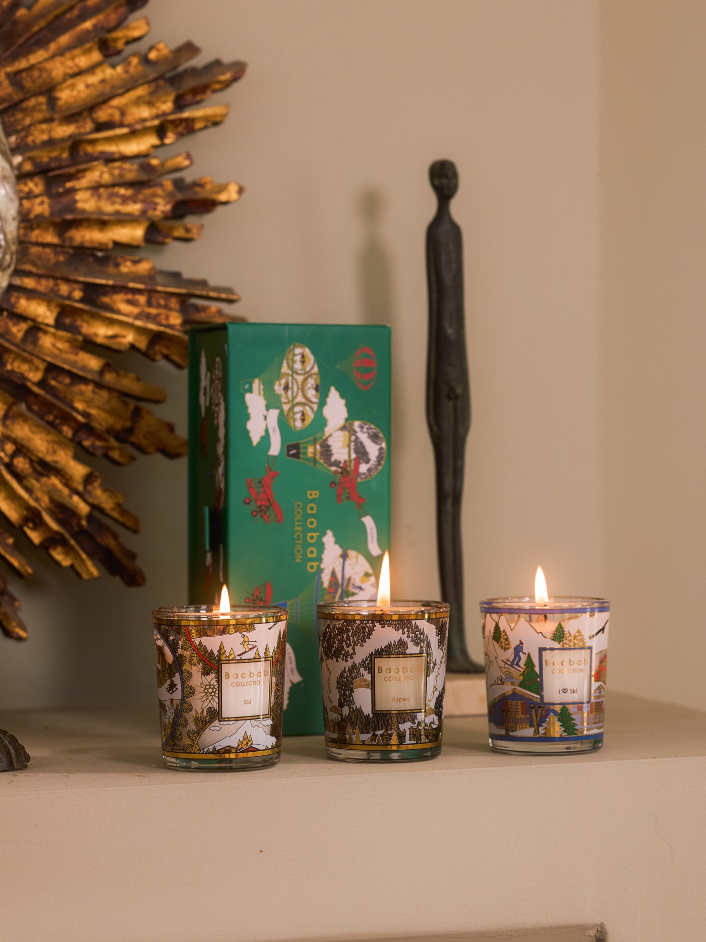 TRIO TRAVEL CANDLES I LOVE SKI - ASPEN