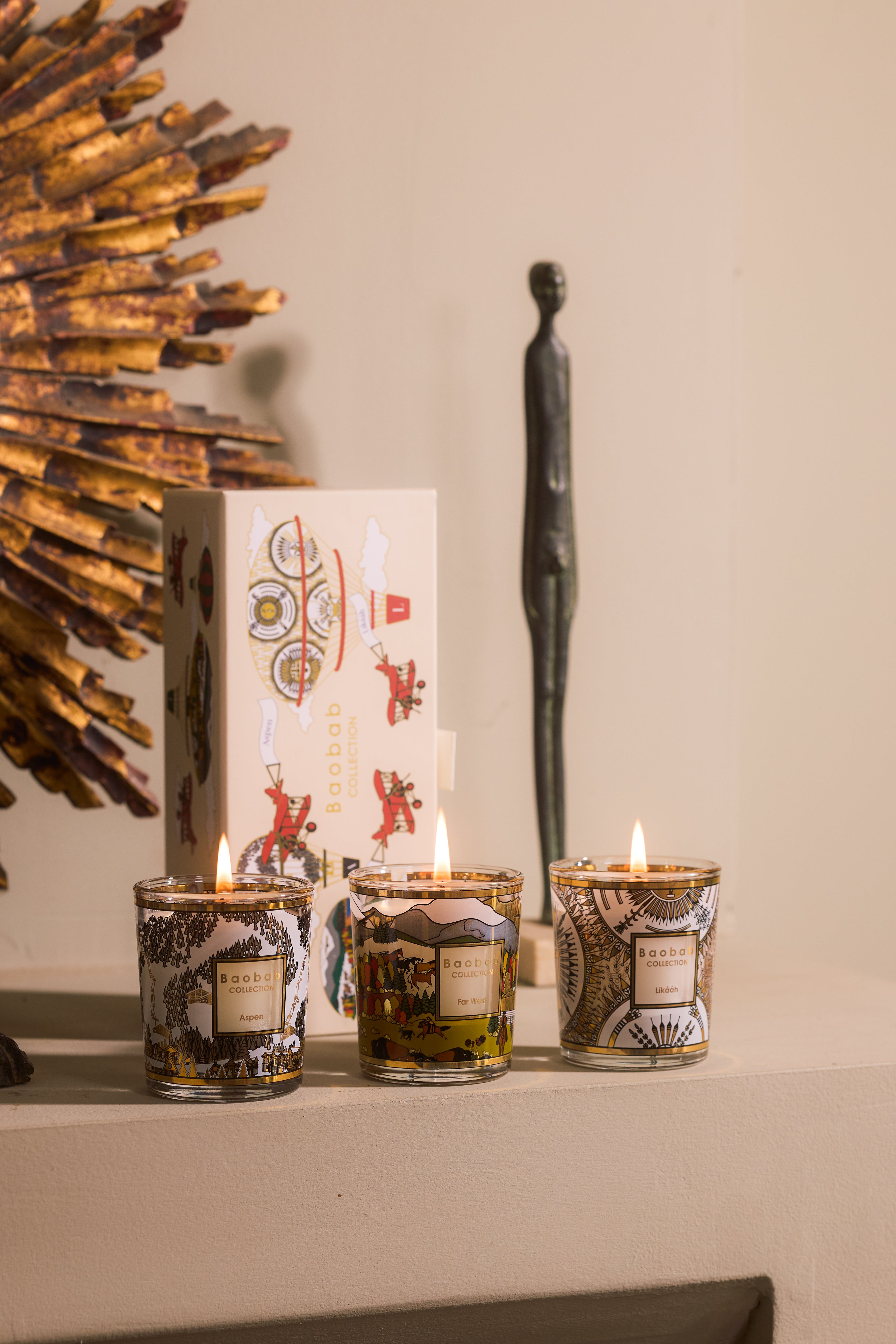 JAEGER-LECOULTRE CANDLES TRILOGY 3個セット TRIO TRAVEL CANDLES ASPEN-LIKAAH-FAR WEST - BAOBAB COLLECTION