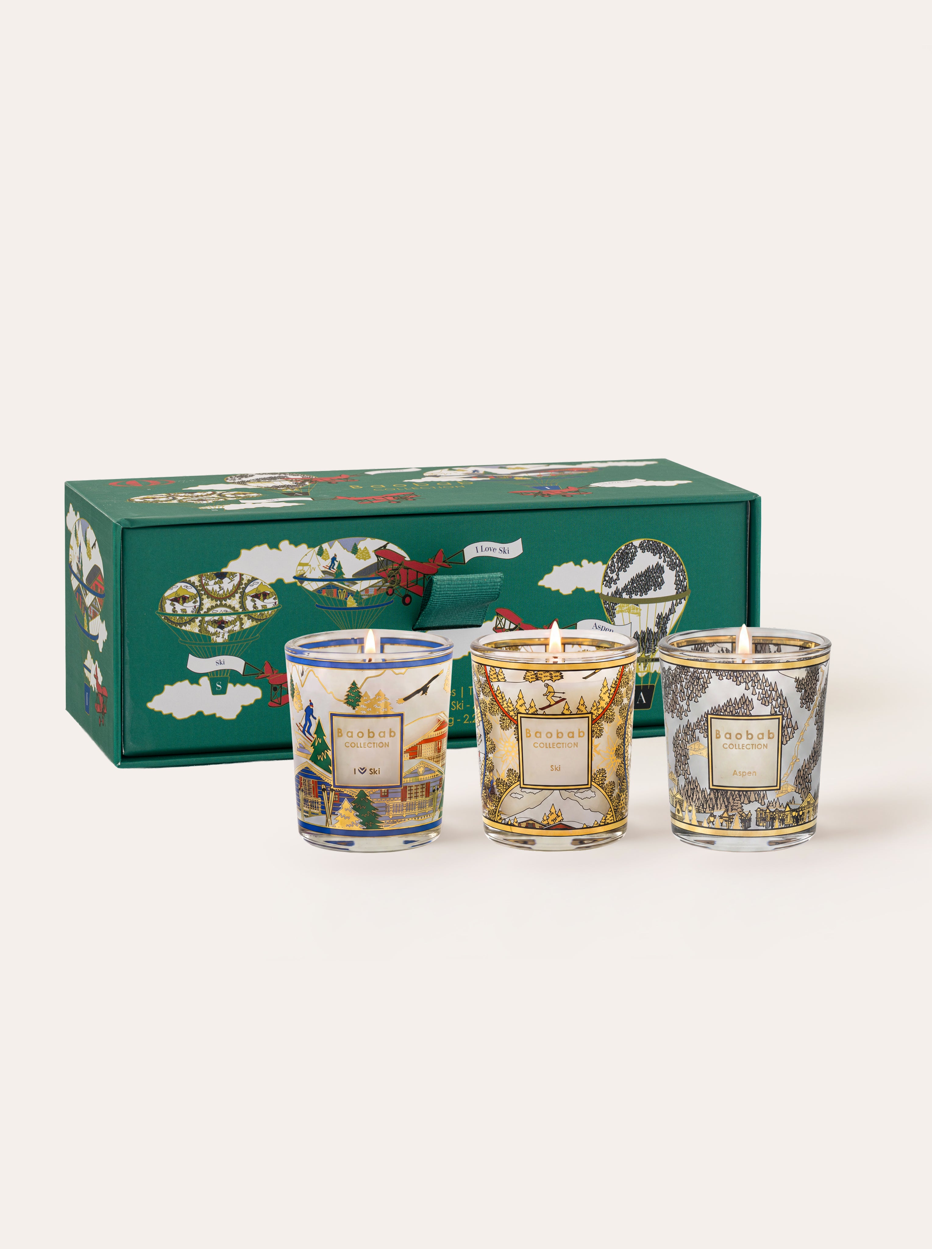TRIO TRAVEL CANDLES I LOVE SKI SKI2027 ASPEN - BAOBAB COLLECTION
