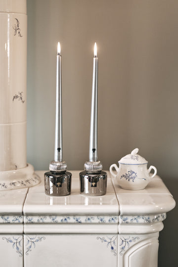CANDLE HOLDER TWINS LES EXCLUSIVES PLATINUM - Baobab Collection