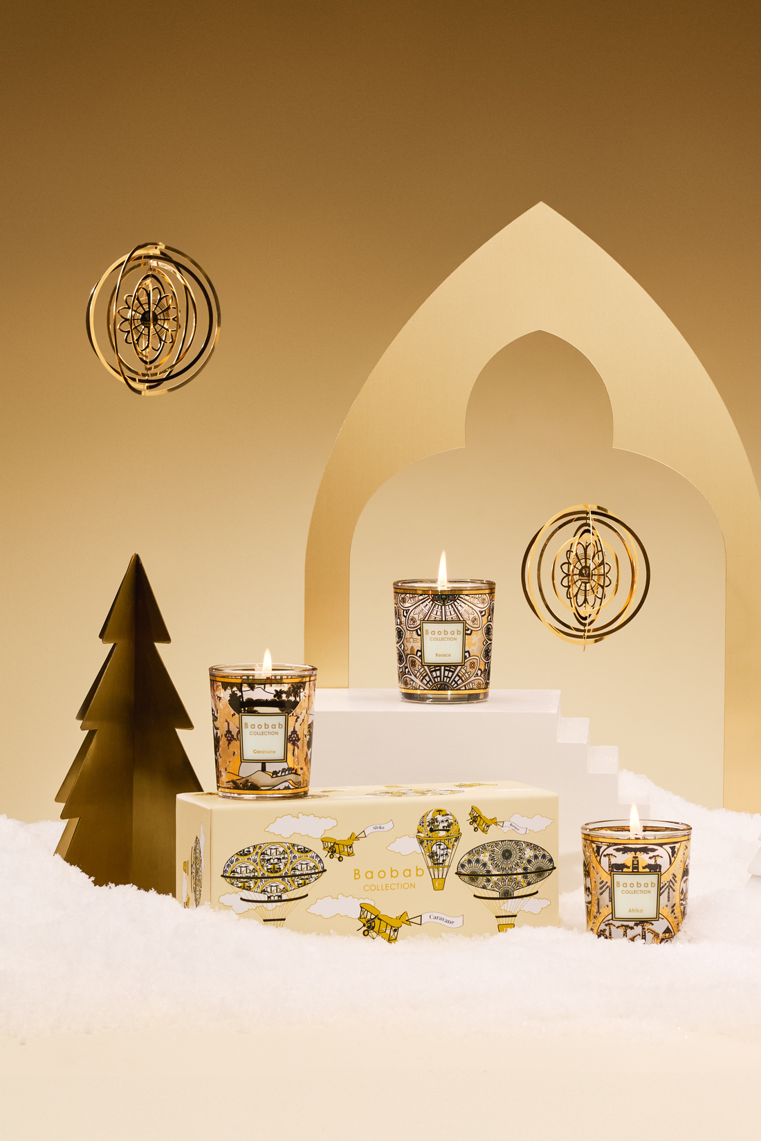 TRIO TRAVEL DUFTKERZES ROSACE-CARAVANE-AFRIKA