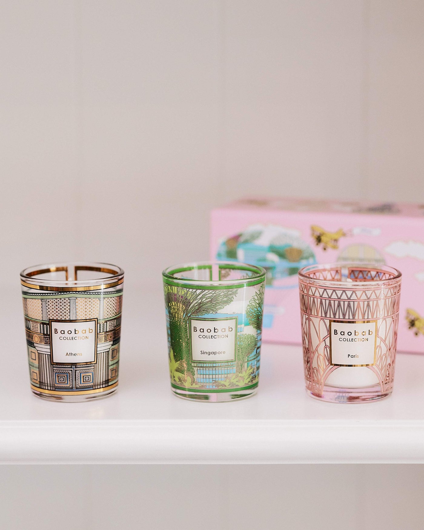 TRIO TRAVEL CANDLES SINGAPORE-ATHENS-PARIS