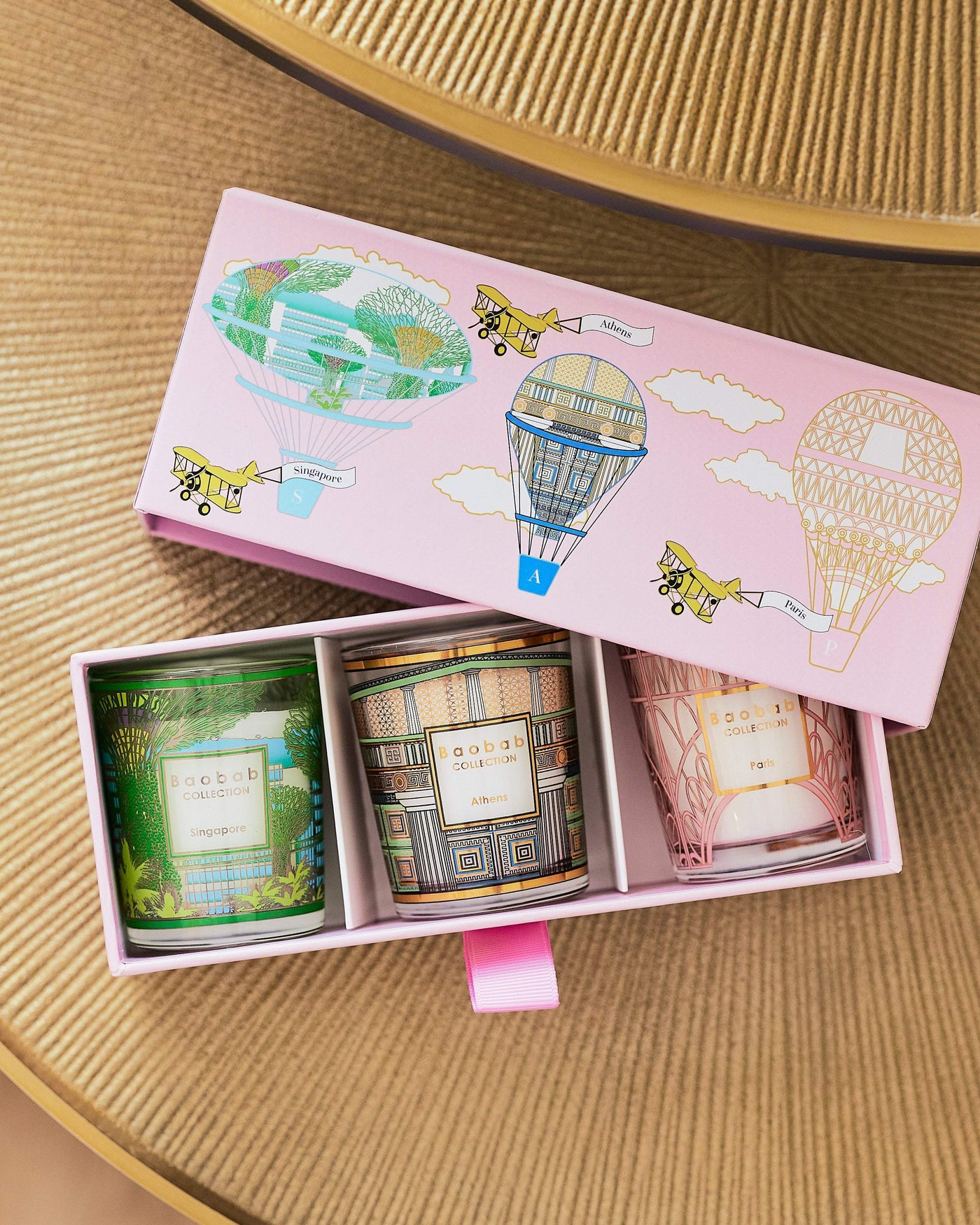TRIO TRAVEL CANDLES SINGAPORE-ATHENS-PARIS